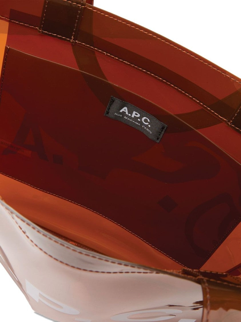 A.P.C. Amber Transparent Tote Bag With Bold Lettering