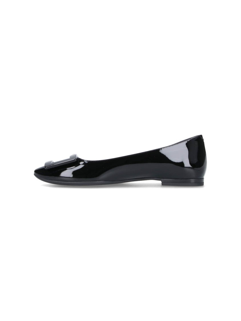 Roger Vivier Black U Look Patent Leather Flats