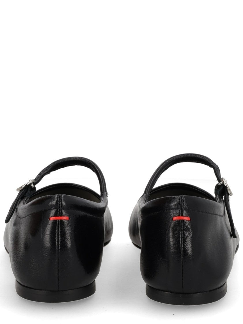Aeydē Neutrals Uma Mary-Jane Pointed Leather Flats