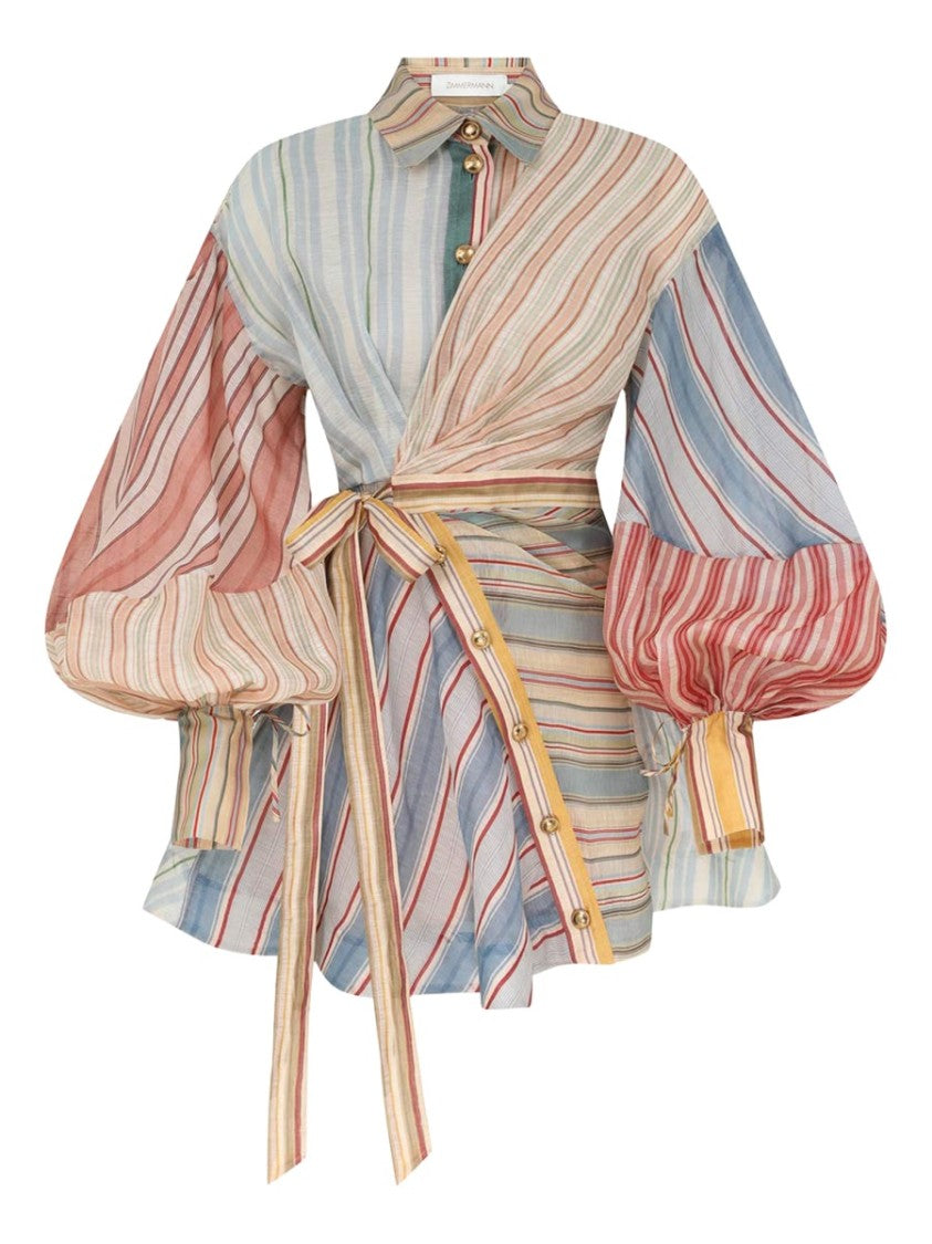 zimmermann pastel dress Zimmermann Floral Long-Sleeve Utility Mini Dress