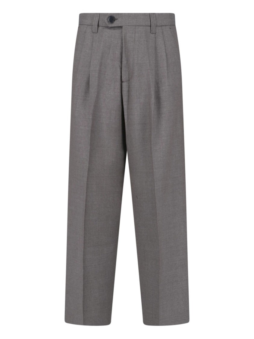 Mfpen Taupe Mid-Rise Tailored Wool Trousers