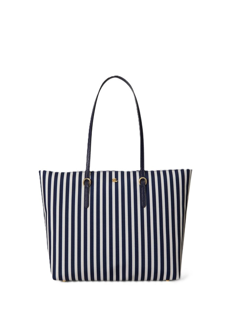 Lauren Ralph Lauren Vertical Navy And White Striped Tote Bag