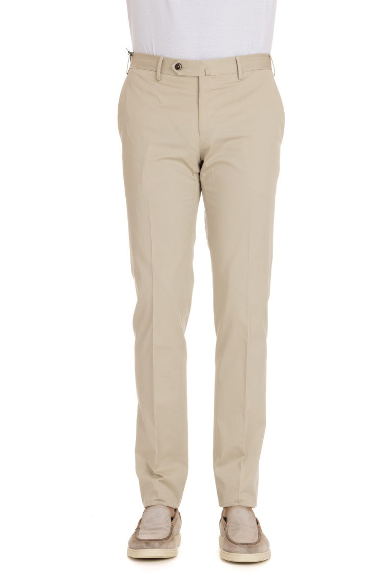 Pt Torino Super Slim Cotton-Silk Trousers