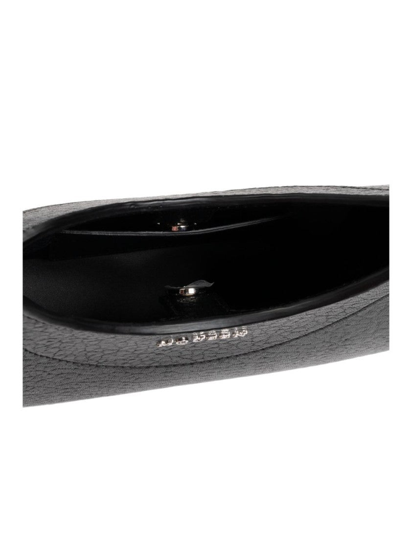 Alexander Mcqueen Mini T-Bar Bag In Textured Black Lambskin