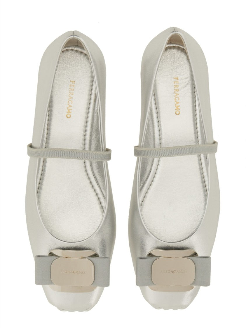 Ferragamo New Vara Lamb Leather Flats