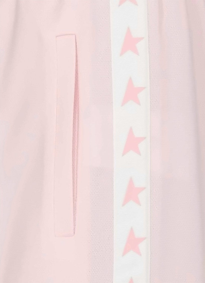 Golden Goose Wide Jogging Pants With Star Motifs And Vertical Seams