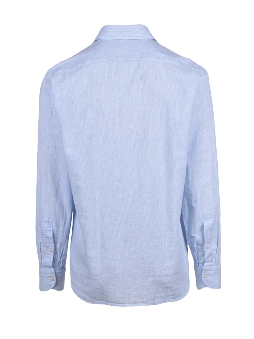 Ghirardelli Light Blue Classic Cotton-Blend Shirt