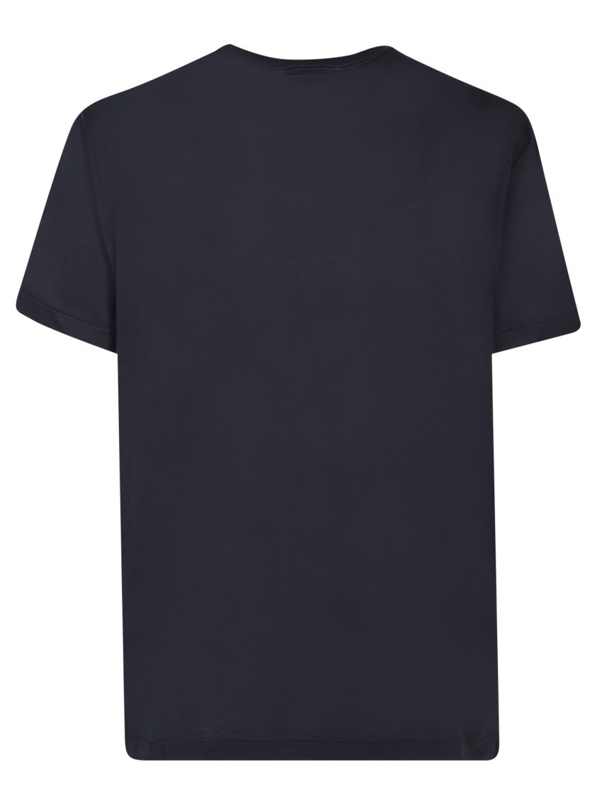 Dolce & Gabbana Blue Cotton T-Shirt With Silver Plaque Logo