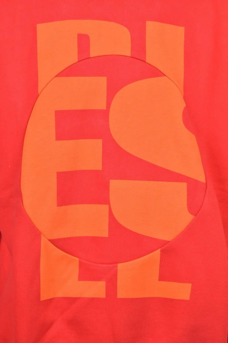 Diesel Red Cotton Polyester Men's Hoodie