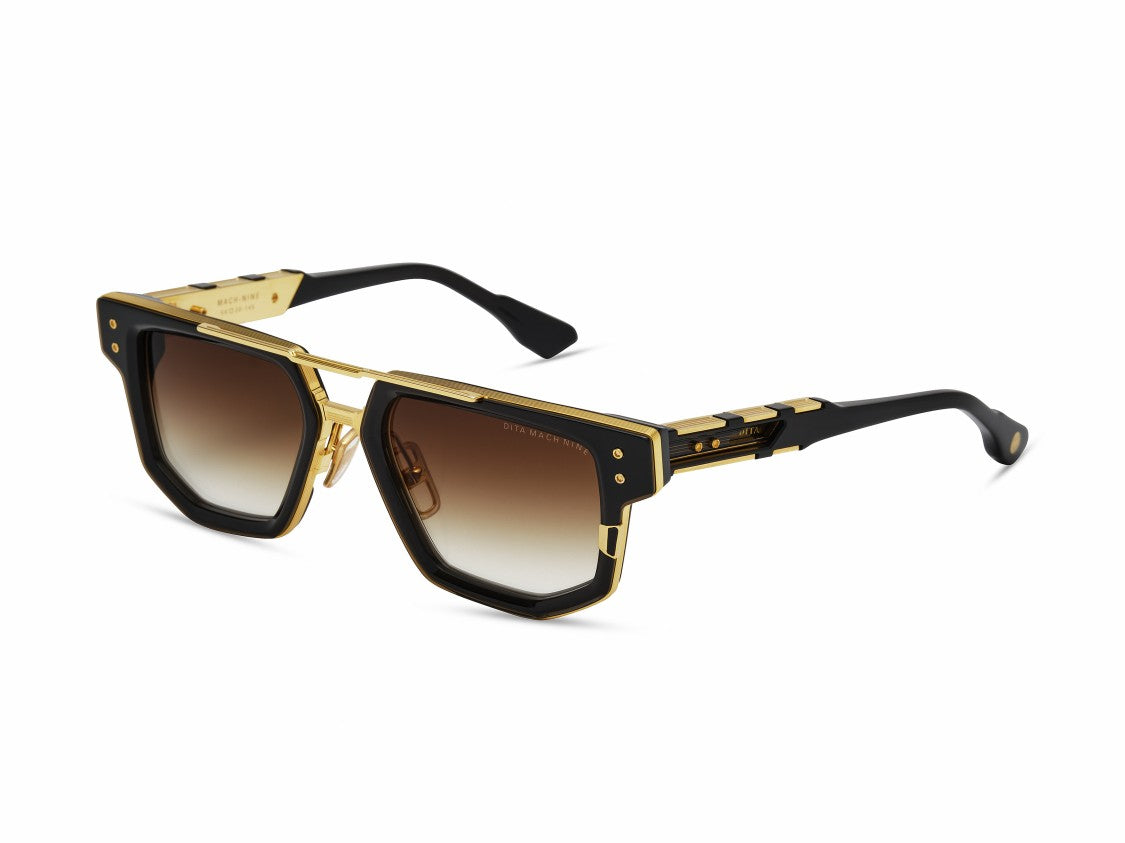 Dita Gold Mach-Nine Geometric Sunglasses