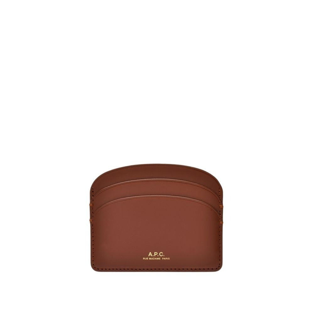 A.P.C. Demi-Lune Card Holder - Hazelnut - Leather