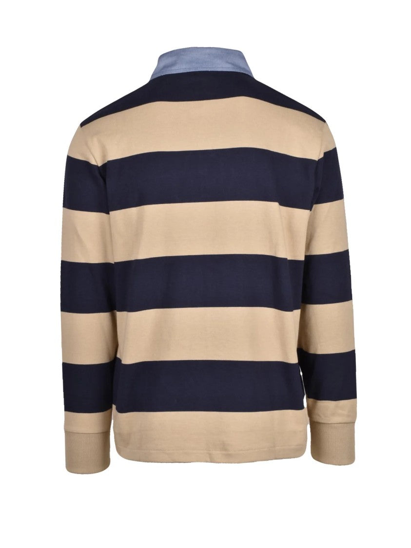 Gant Beige/Blue Two-Tone Breathable Cotton Polo Shirt
