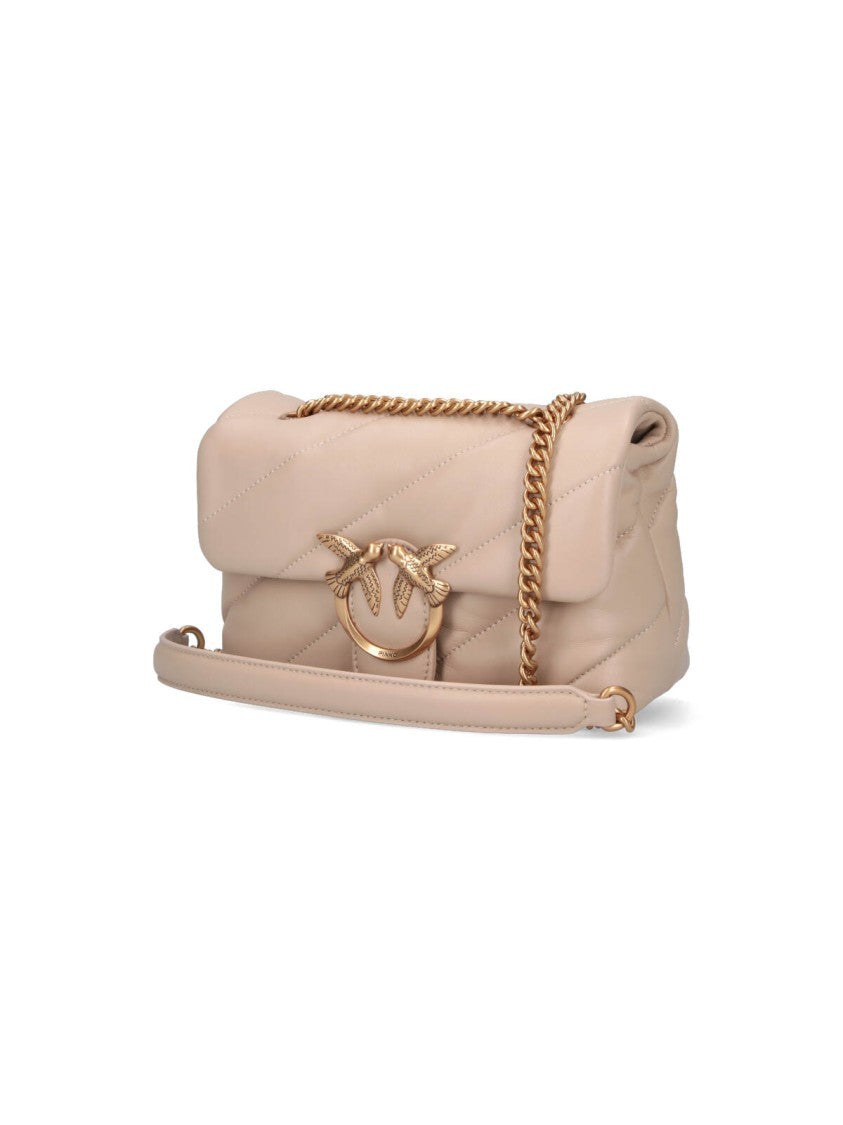 Pinko Structured Beige Handbag With Versatile Carrying Options