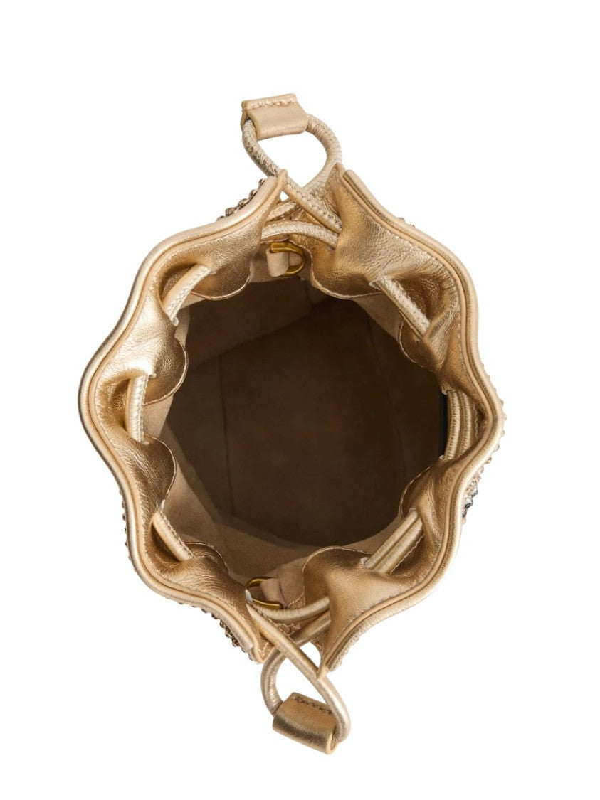 Anya Hindmarch Eyes Whimsical Drawstring Embellished Leather Shoulder Bag