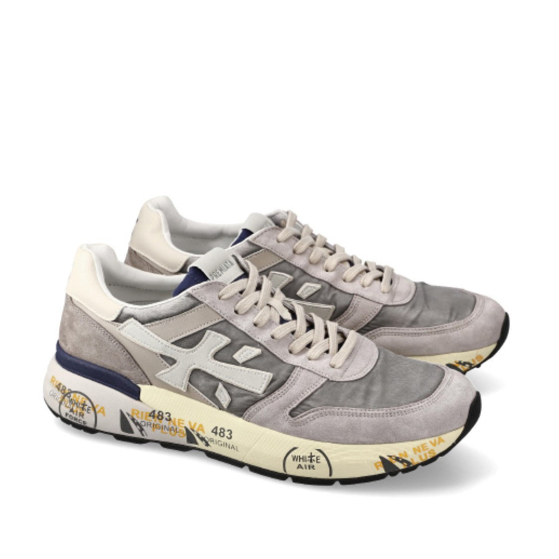 Premiata Grey Suede And Technical Fabric Sneakers