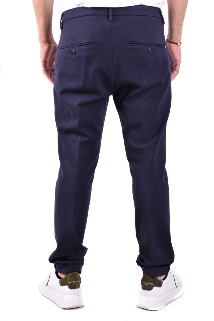 Dondup Blue Viscose Blend Trousers
