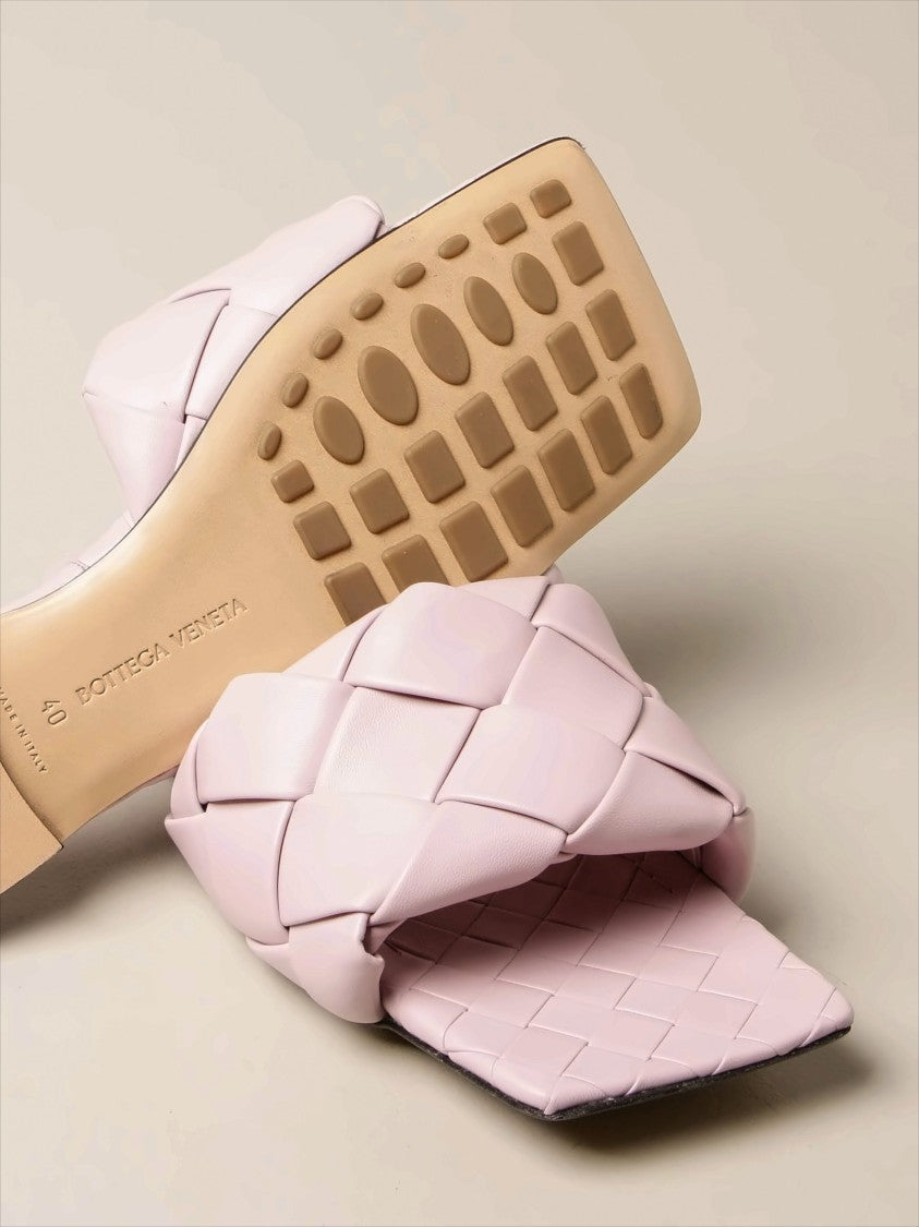 Bottega Veneta Padded Woven Pink Sandals