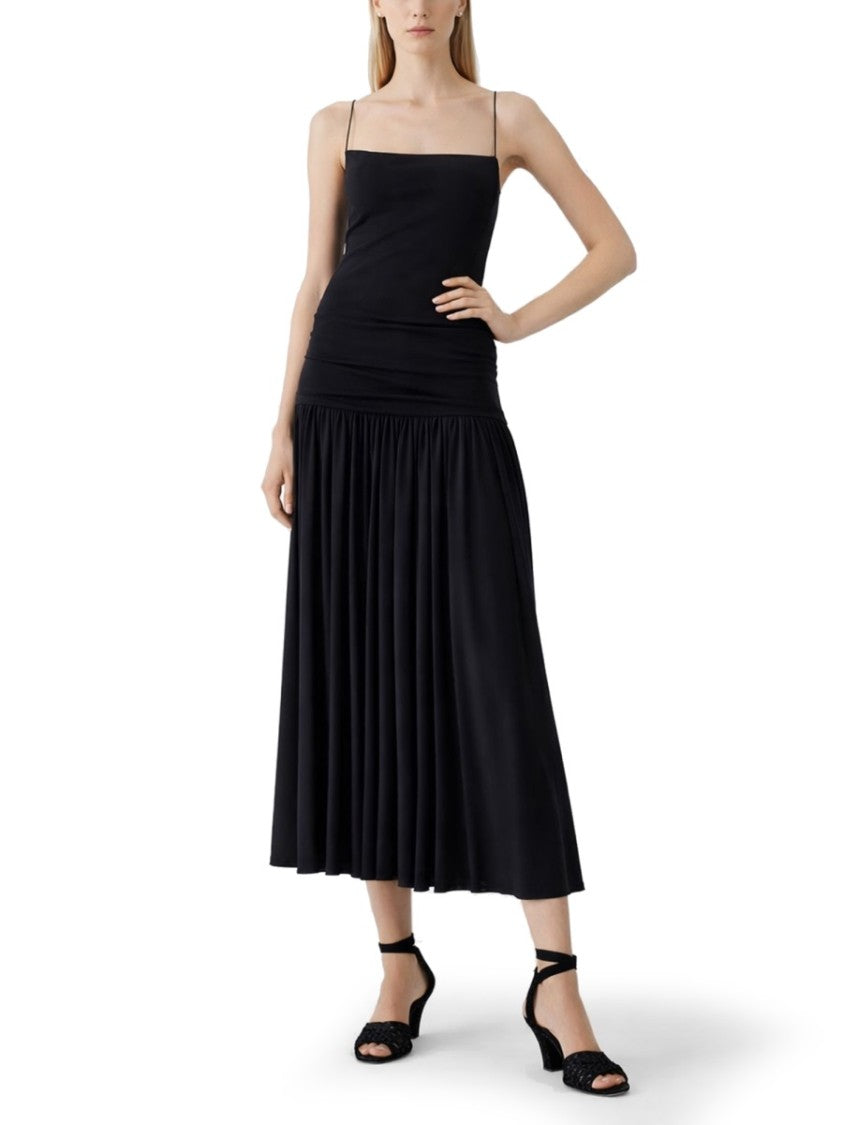 Jacquemus Abiha Pleated Long Viscose Dress