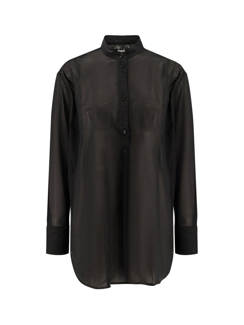Totême Long-Sleeved Blouse With Mandarin Collar