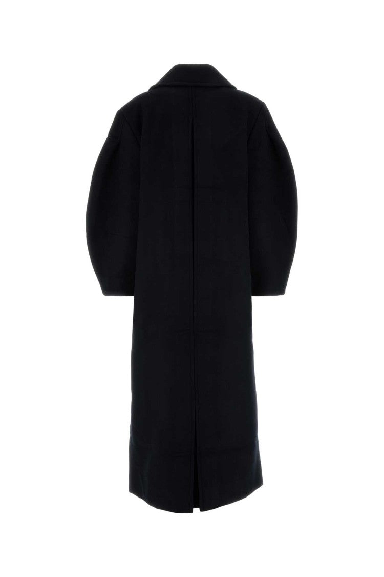Ganni Midnight Blue Wool Blend Coat