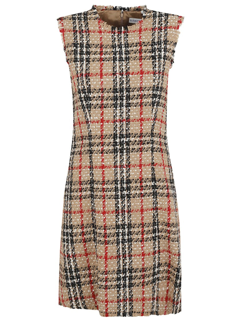 Burberry Classic Plaid Mini Dress With Structured Silhouette