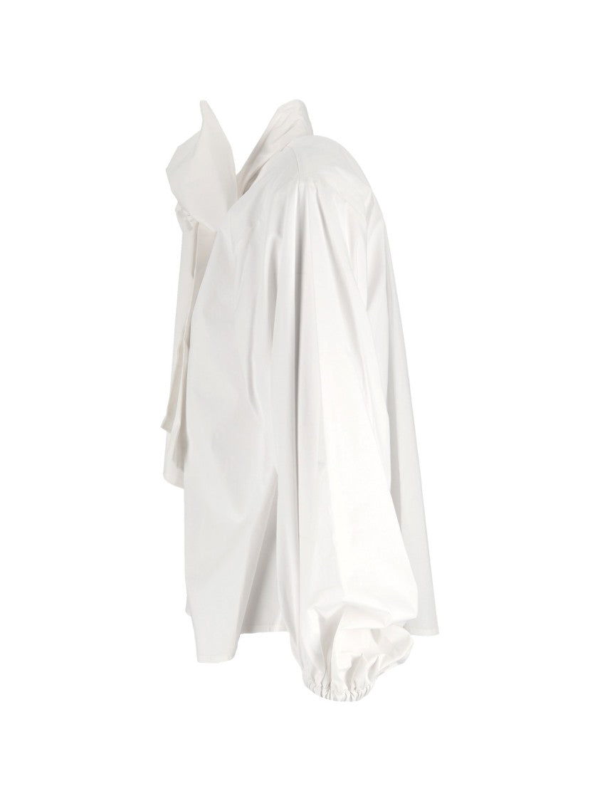 Shirt A Porter Oversized Bow Puffed-Sleeve Poplin Blouse