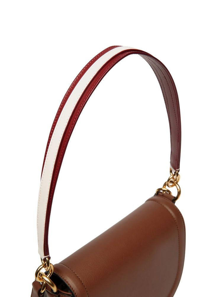 Bally Structured Cow Leather Crossbody Bag With Two-Tone Strap