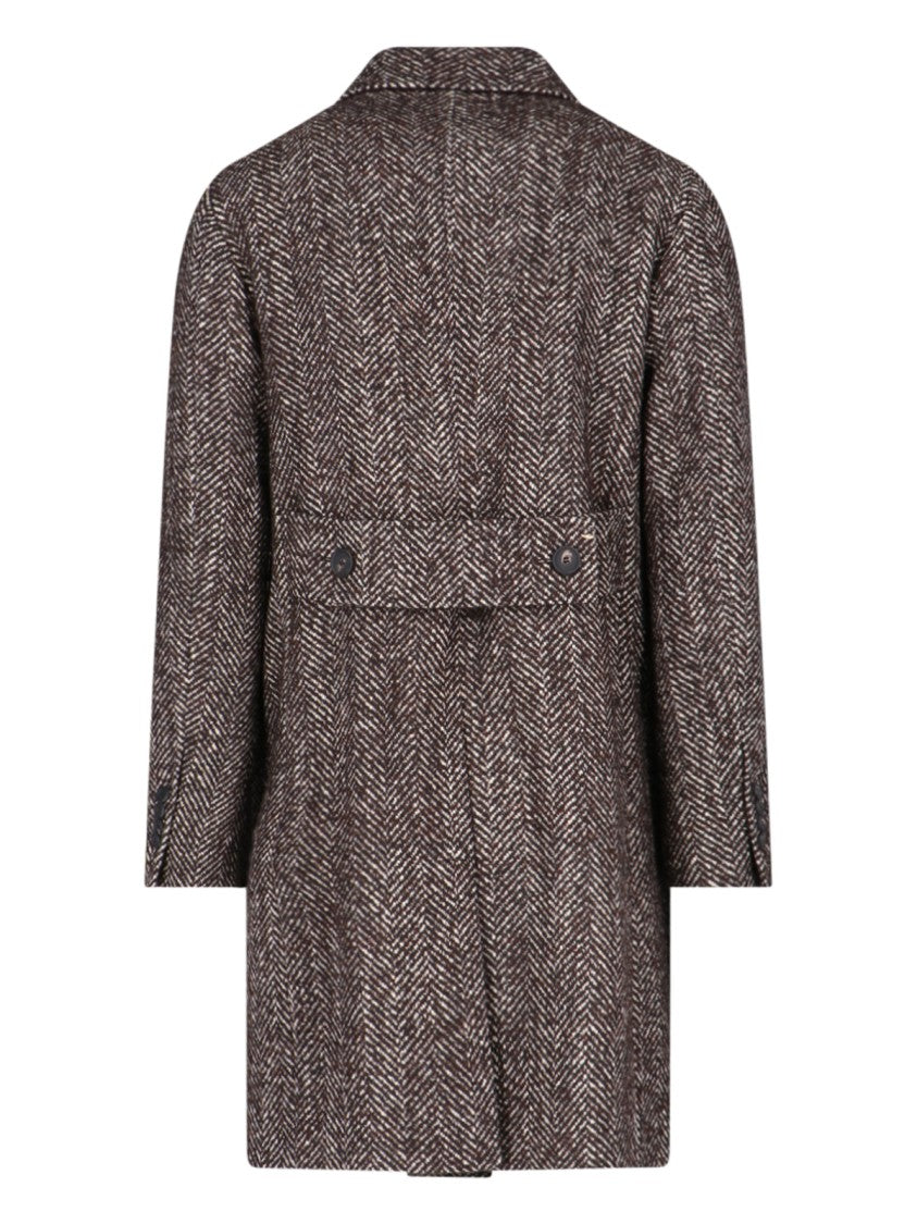 Tagliatore Double-Breasted Coat – Brown