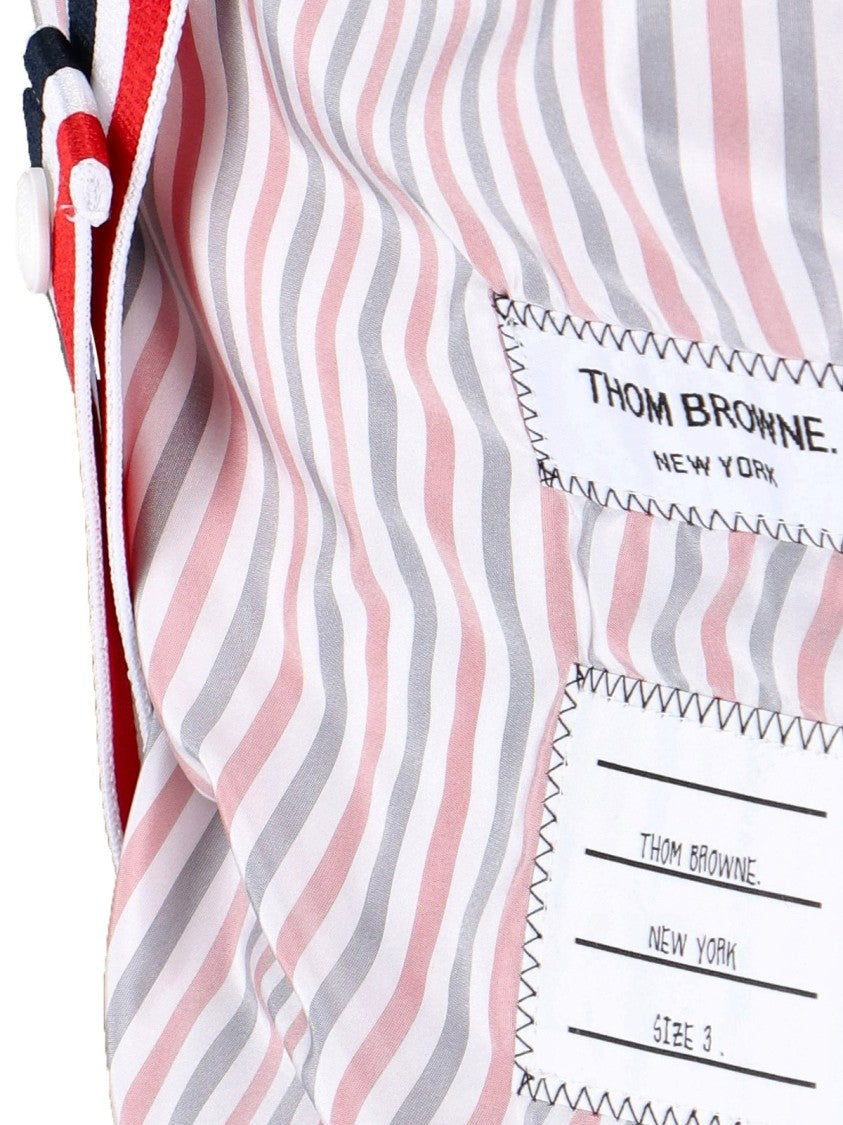 Thom Browne Quilted Grey Coat With High Collar