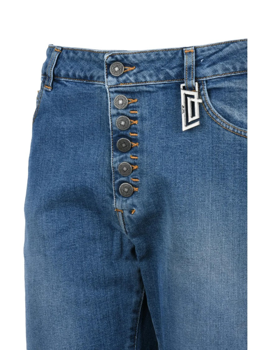 Jijil Blue Cotton Elastane Stretch Jeans