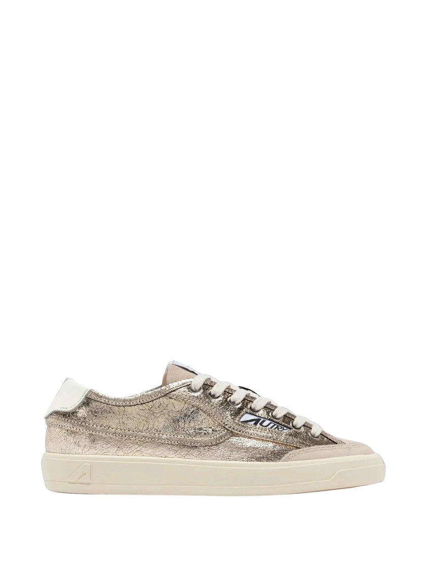 Autry Metallic Windscape Low Leather Sneakers