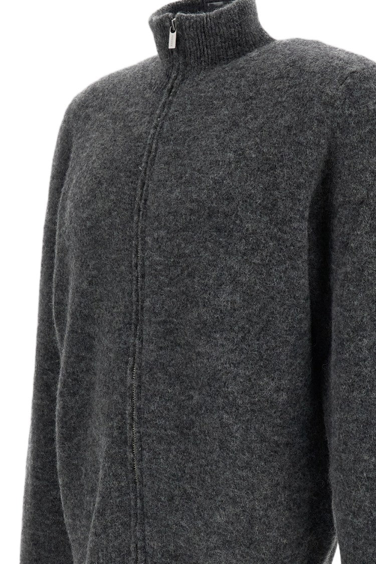 Barena Grey Nembo Wool-Blend Zip-Through Knit