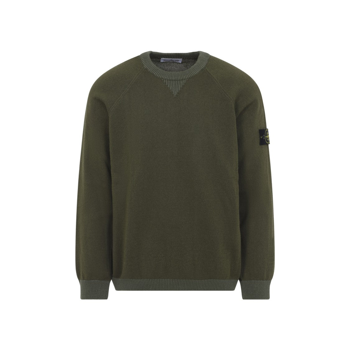 Stone Island Military Green Cotton Crew Neck