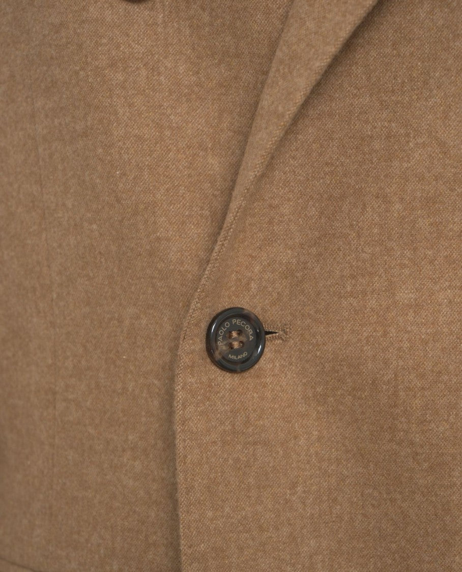 Paolo Pecora Double-Breasted Tailored Blazer With Notched Lapel
