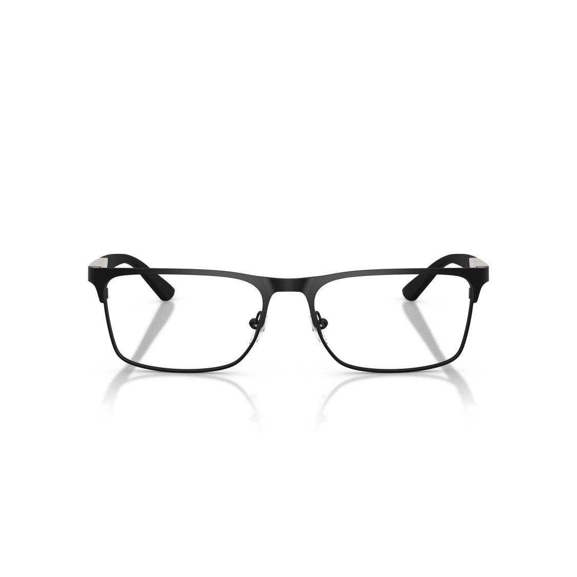 Emporio Armani 0Ea1183 Rectangular Matte Black Sunglasses With Silver Accents