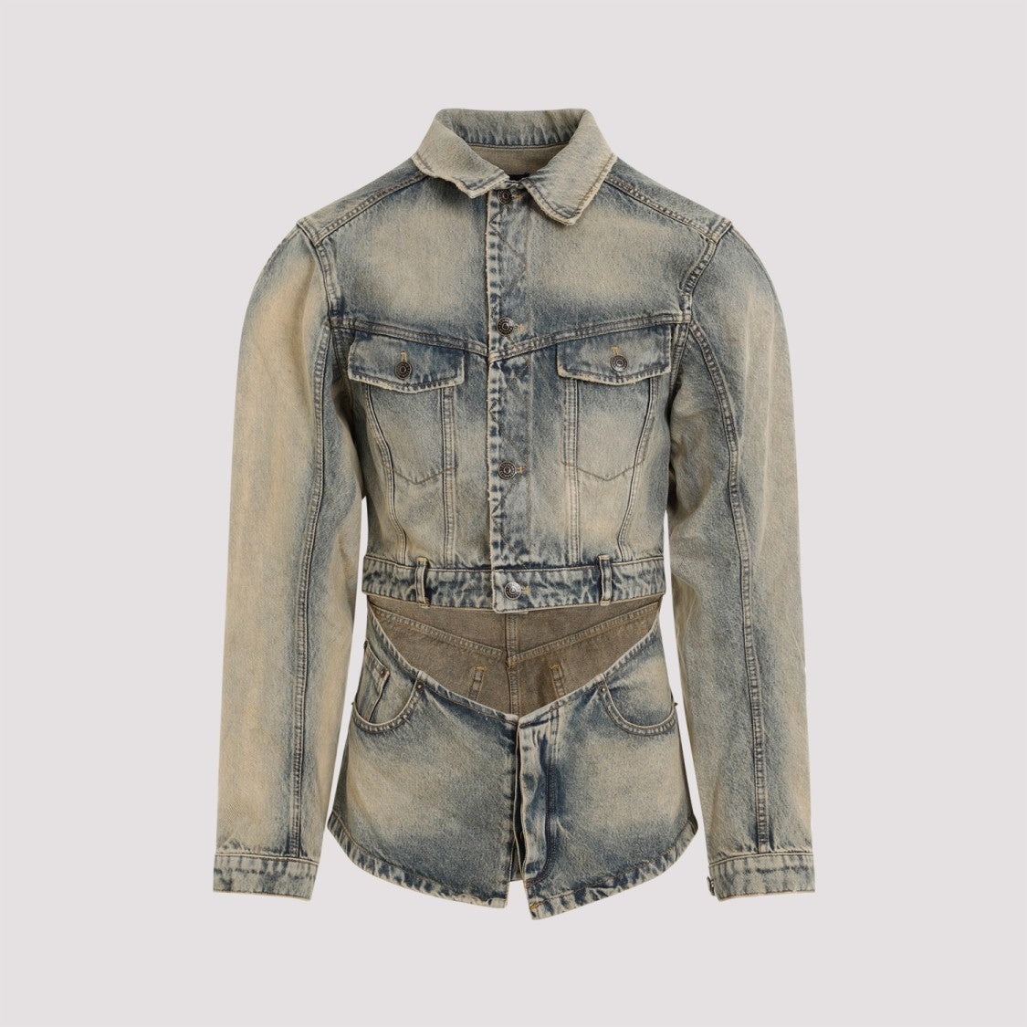 Egonlab Cutout Blue Cotton Denim Jacket