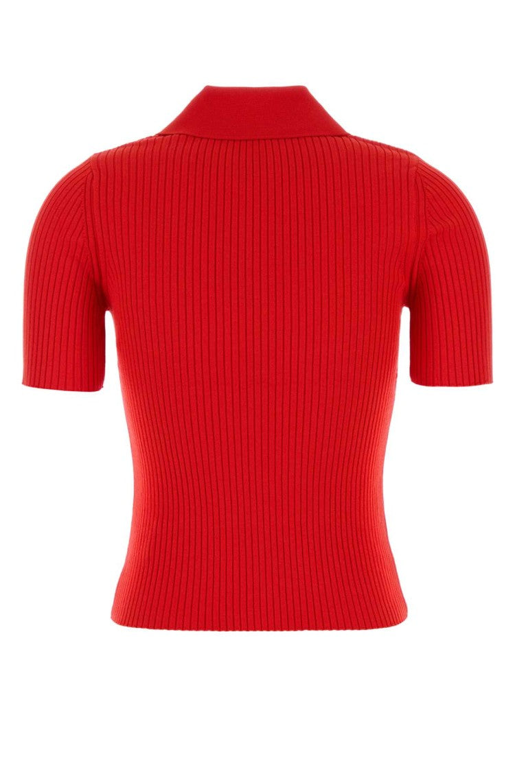 Courrèges Red Viscosa Blend Polo Shirt