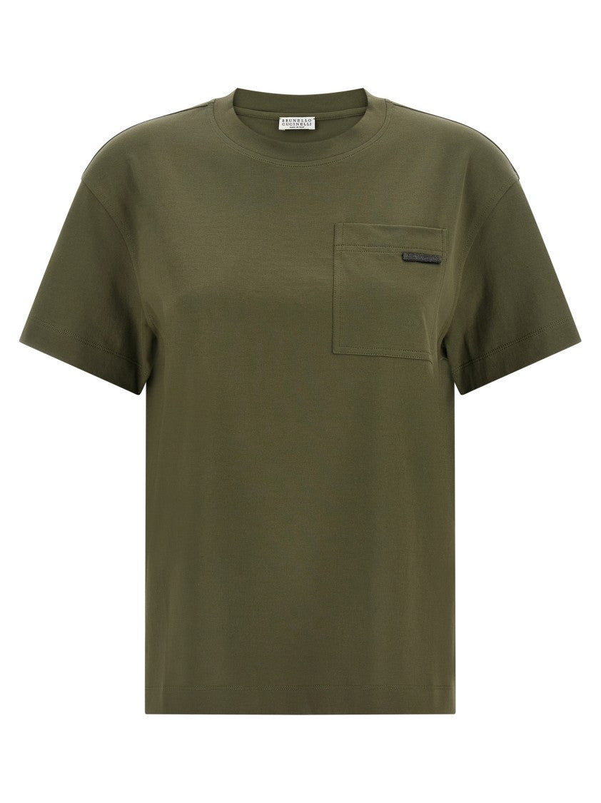 Brunello Cucinelli 'Shiny Tab' T-Shirt