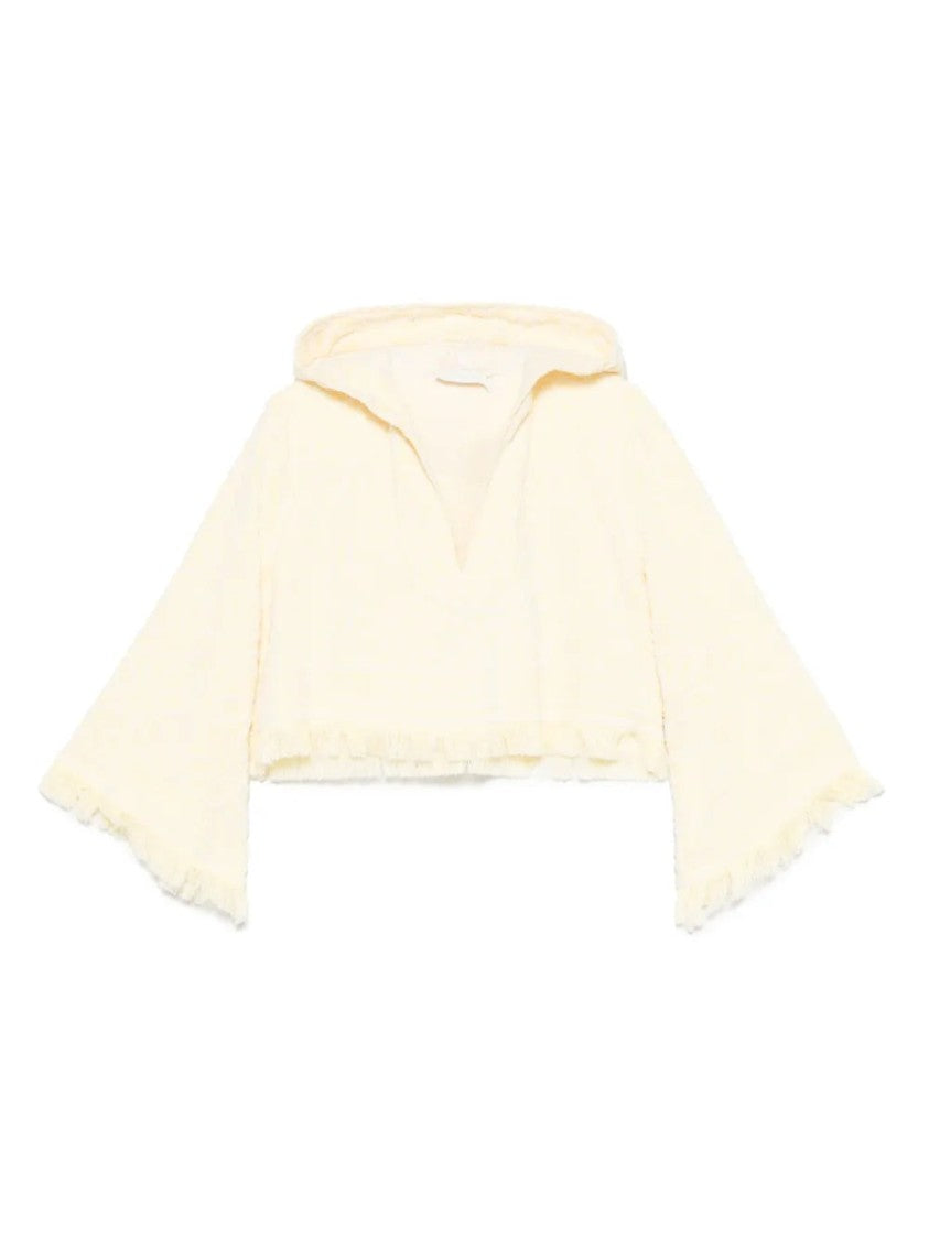 Zimmermann Cropped Cotton Hoodie