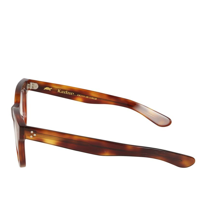 Kador Heritage Tortoiseshell Pattern Rectangular Eyeglasses With Metallic Rivet Accents
