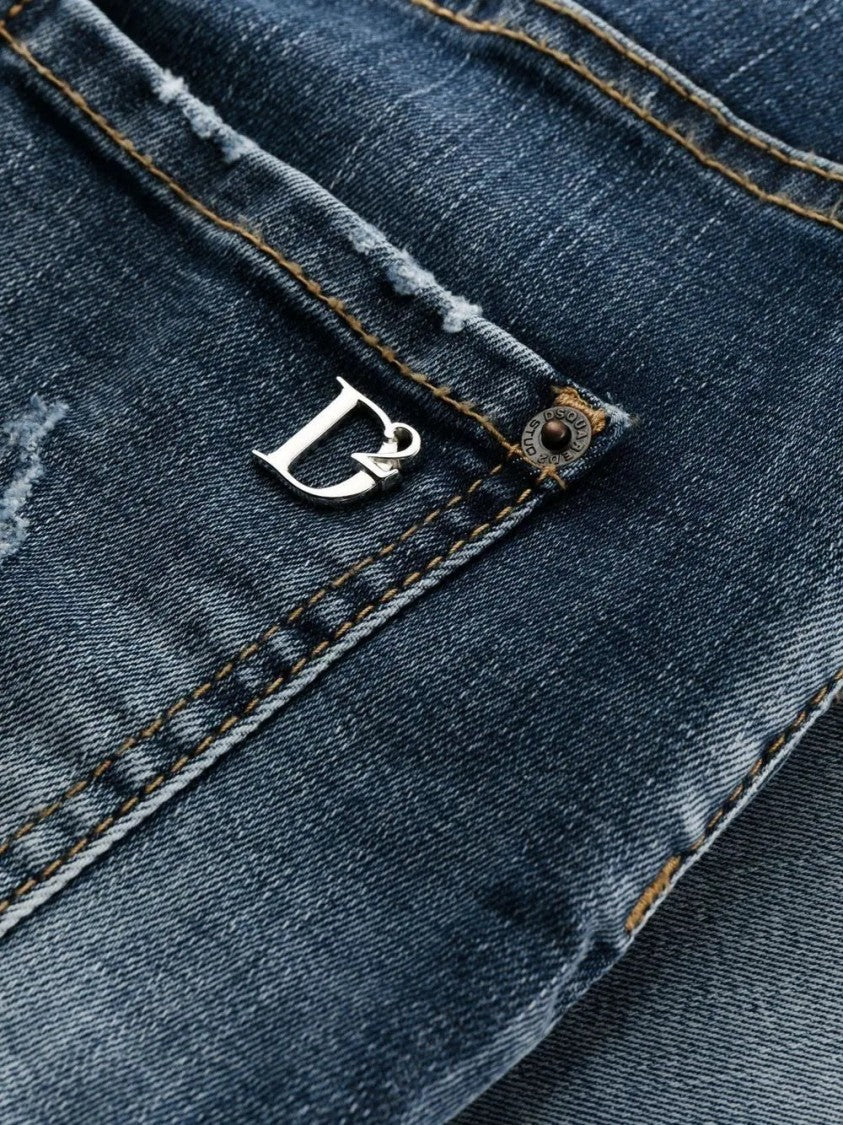 Dsquared2 Distressed Skinny Jeans With Classic Five-Pocket Design