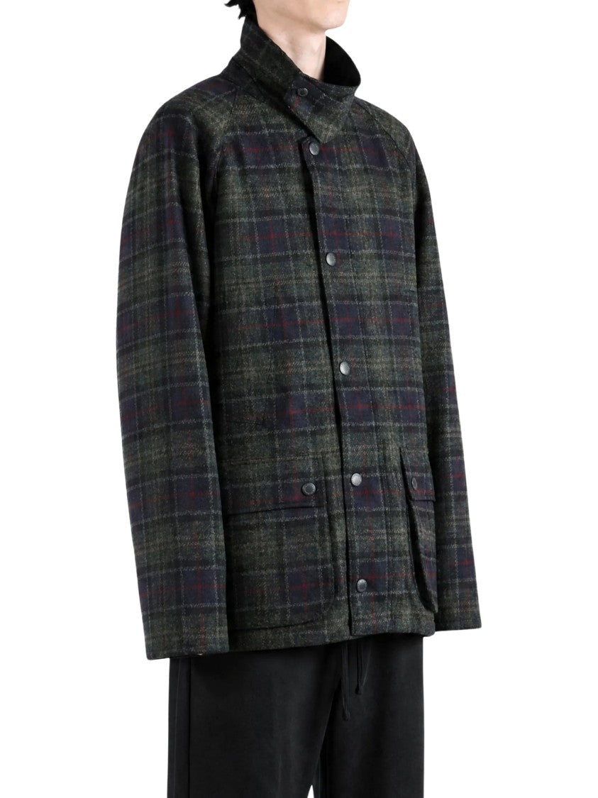 Barbour Bedale Plaid High Collar Wool Jacket