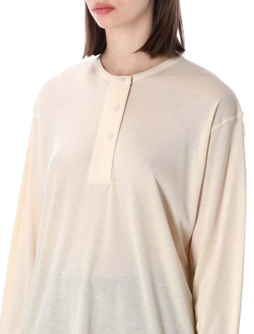 Studio Nicholson Rutas Ribbed Lyocell Mock Collar Top