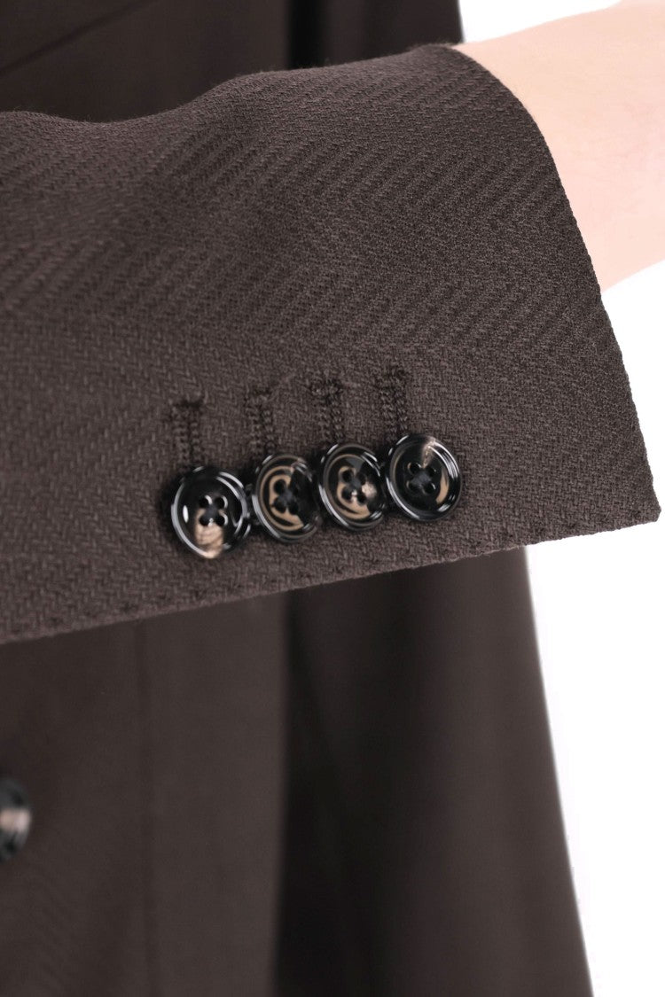 Tagliatore Montecarlo Herringbone Virgin Wool Double-Breasted Blazer
