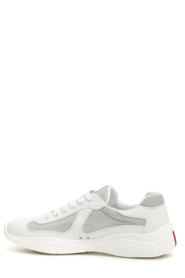 Prada Smooth And Textured Sneakers With Elevated Sole