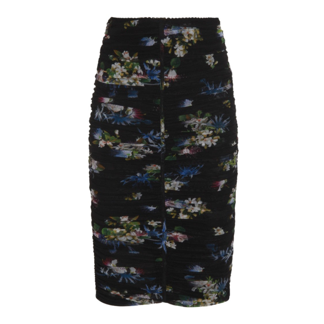 Blumarine Fitted Ruched Skirt With Floral Print