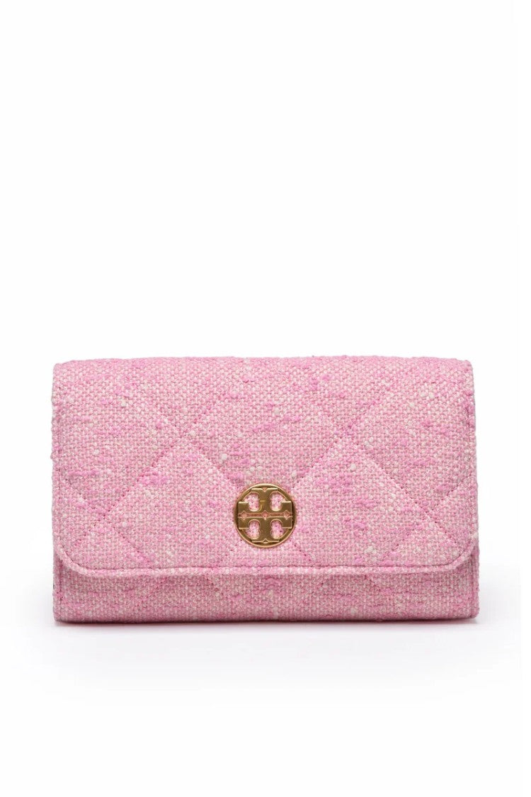 Tory Burch Willa Tweed Shoulder Bag - Pink