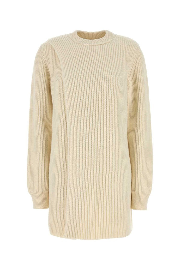 Jil Sander Ivory Wool Sweater Dress
