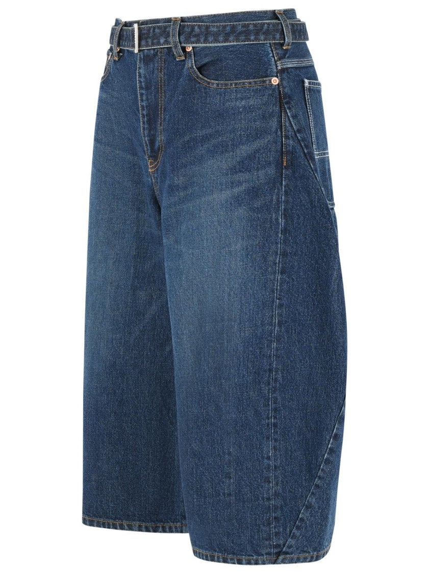 Sacai Blue Cotton Jeans
