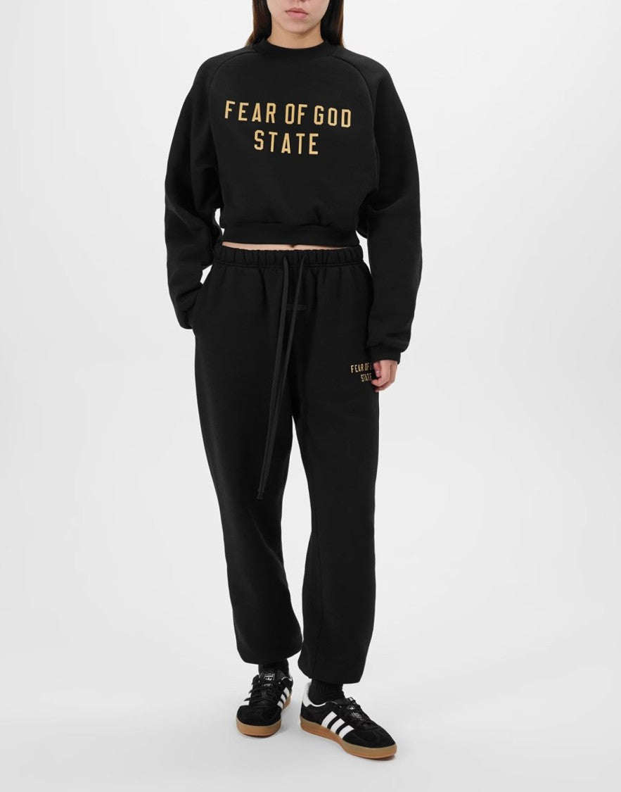 Fear Of God Essentials Logo Fleece Cropped Sweatshirt